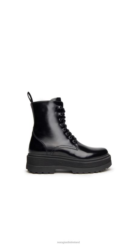 NeroGiardini Women Art. I309190D leather combat boots Nero N8HP4117