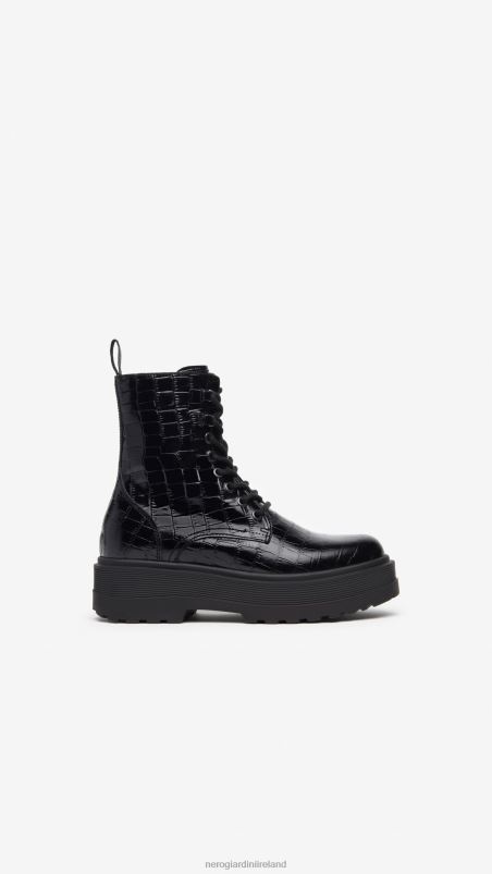 NeroGiardini Women Art. I309191D leather combat boots Nero N8HP4137
