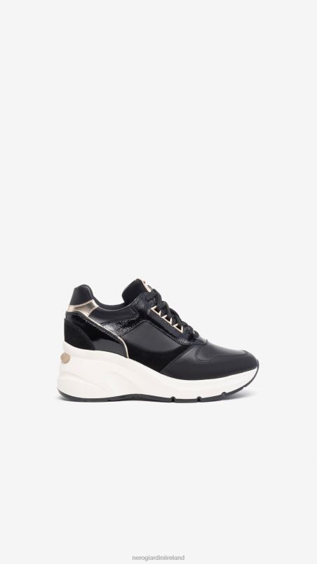 NeroGiardini Women Art. I308310D leather and suede sneakers Nero N8HP419
